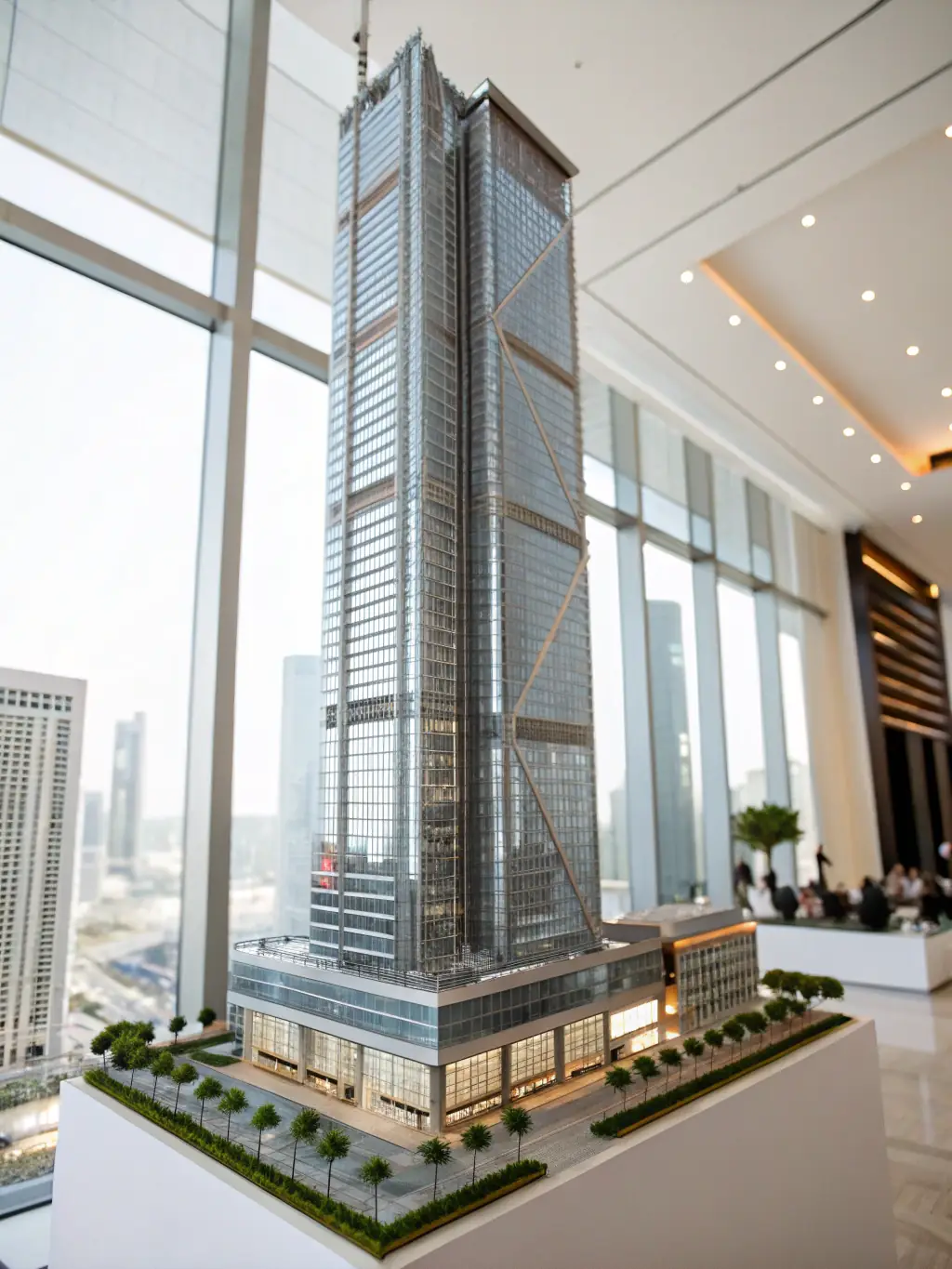 A futuristic-looking building in Birmingham, UK, designed with modern architecture, hosting a cybersecurity conference. The scene emphasizes security and technological advancement.